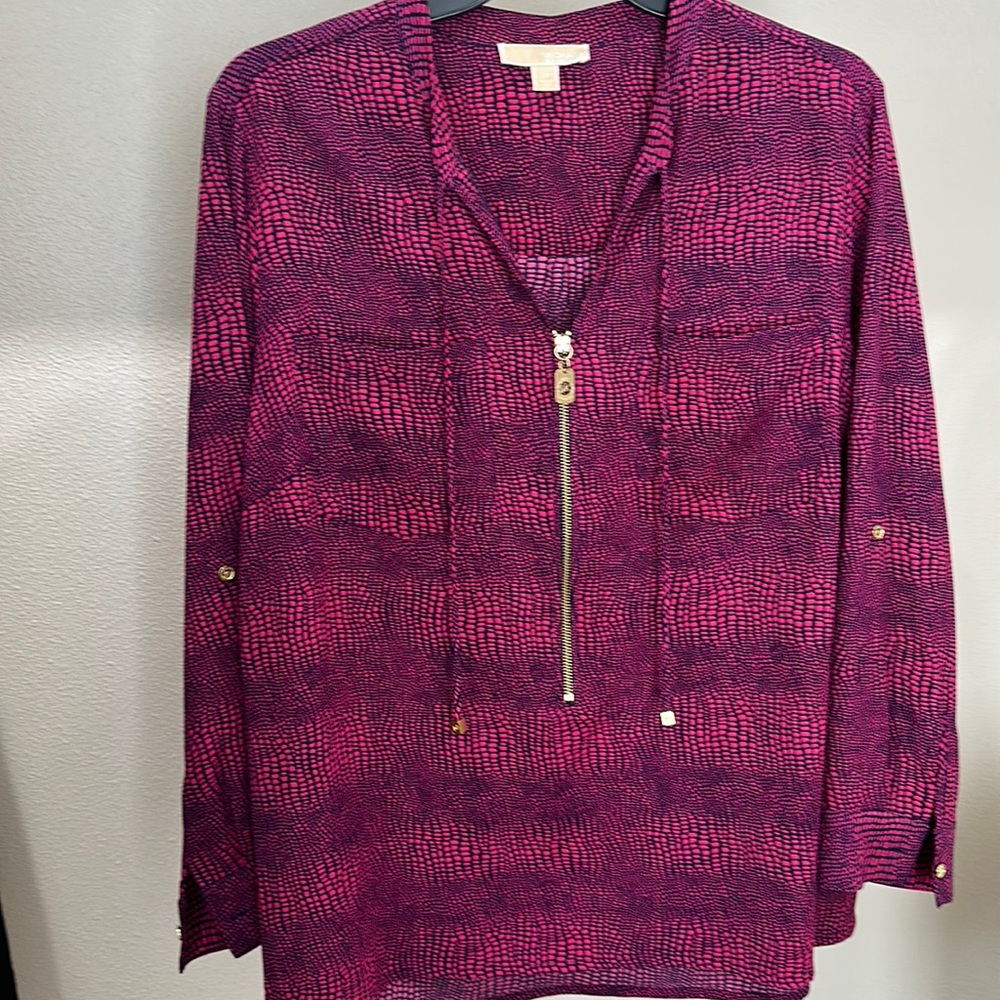 MICHAEL Michael Kors 3/4 Zip Tunic Blouse - 2X